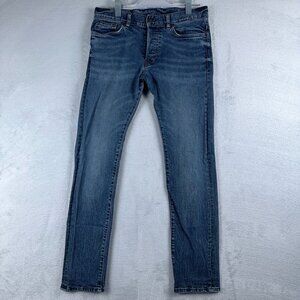 H&M Skinny Jeans Women's Size 31/32 Slim Low Waist Mid Rise Blue Denim